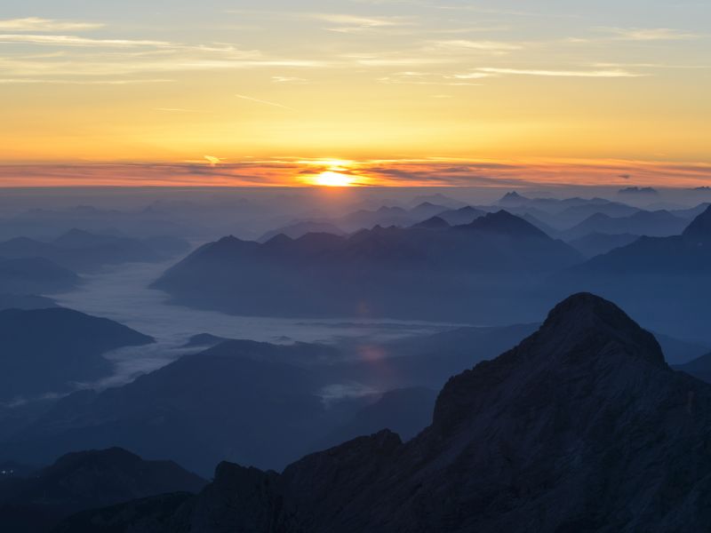 Sonnenuntergang an der Zugspitze