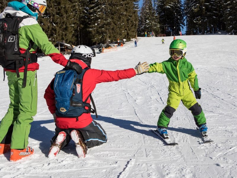 Skifahren Kinder Übungsgelände